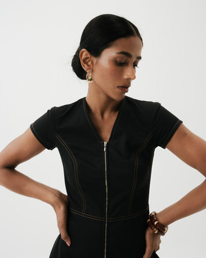 PANELED MINI DRESS