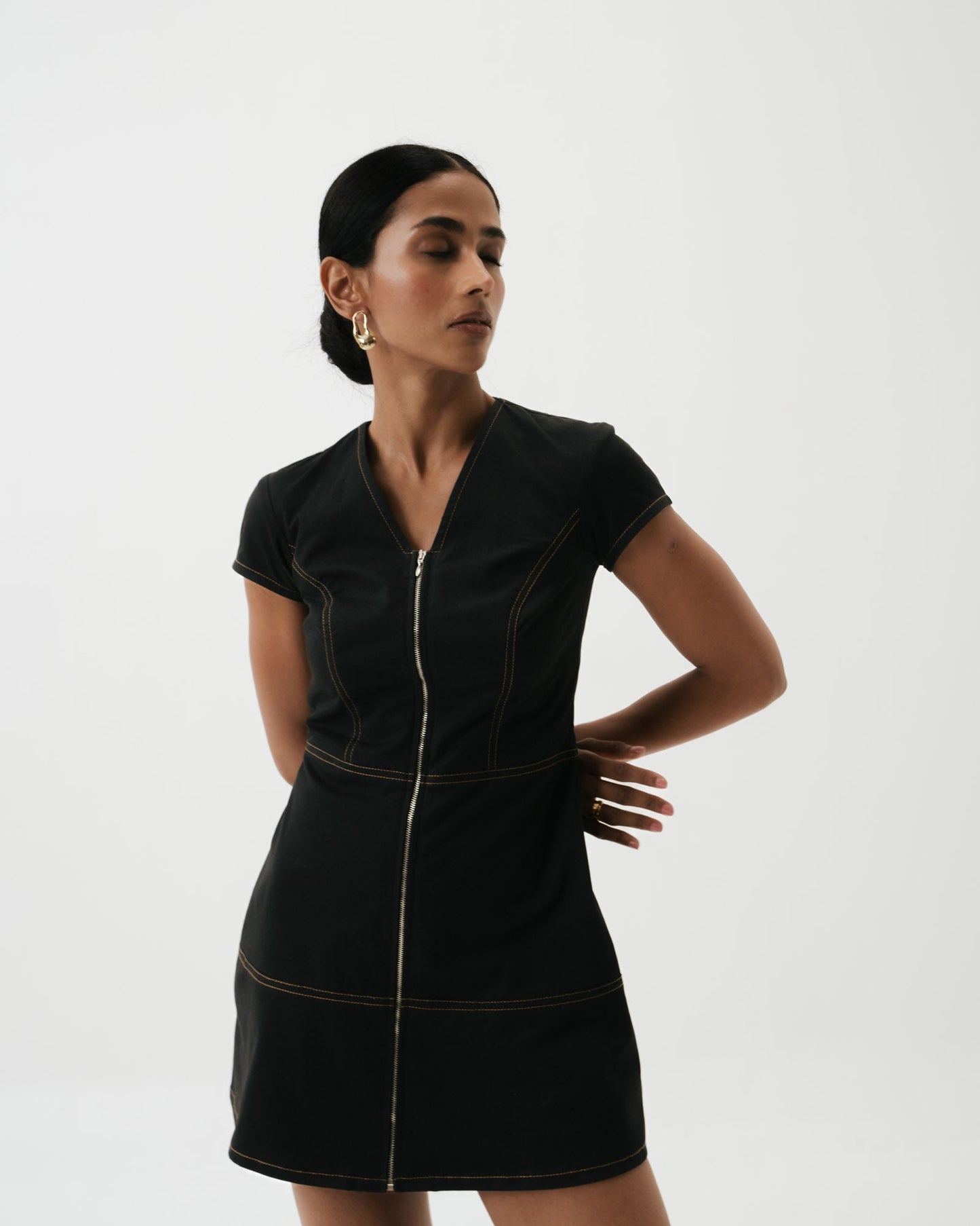 PANELED MINI DRESS