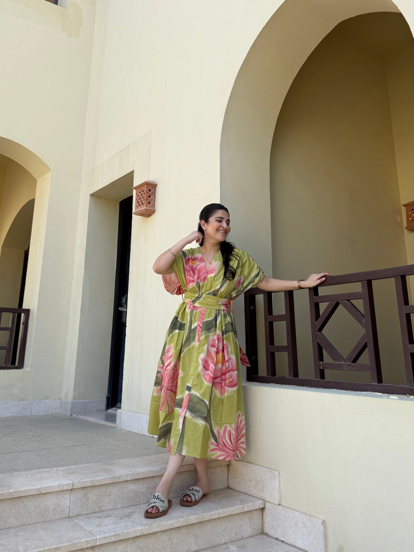 Juno Dress in Tuscan Olive Print