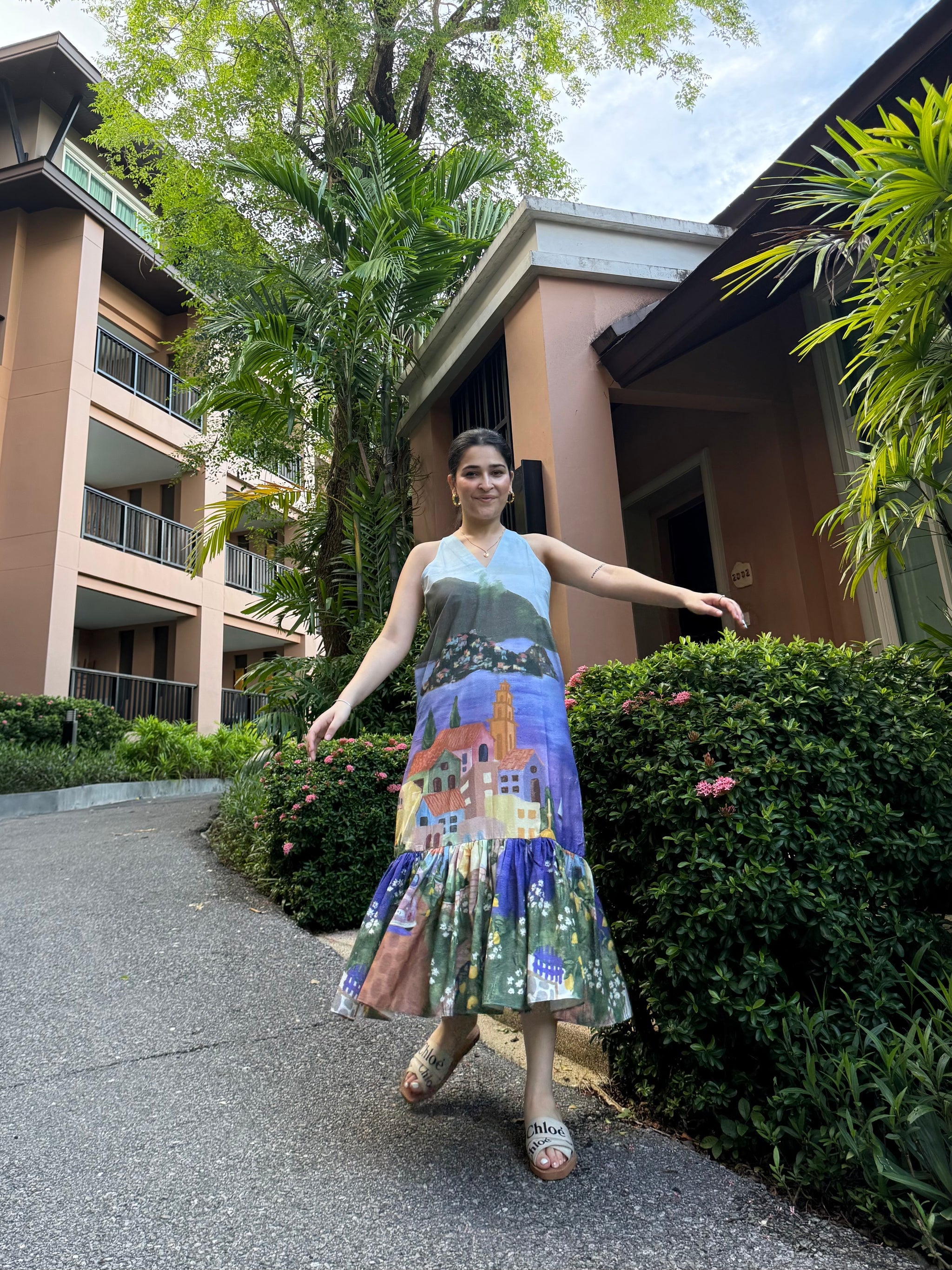 Alba Dress in Coastal Serenade Print