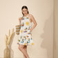 Ember Dress in Hidden Spring Print (White)