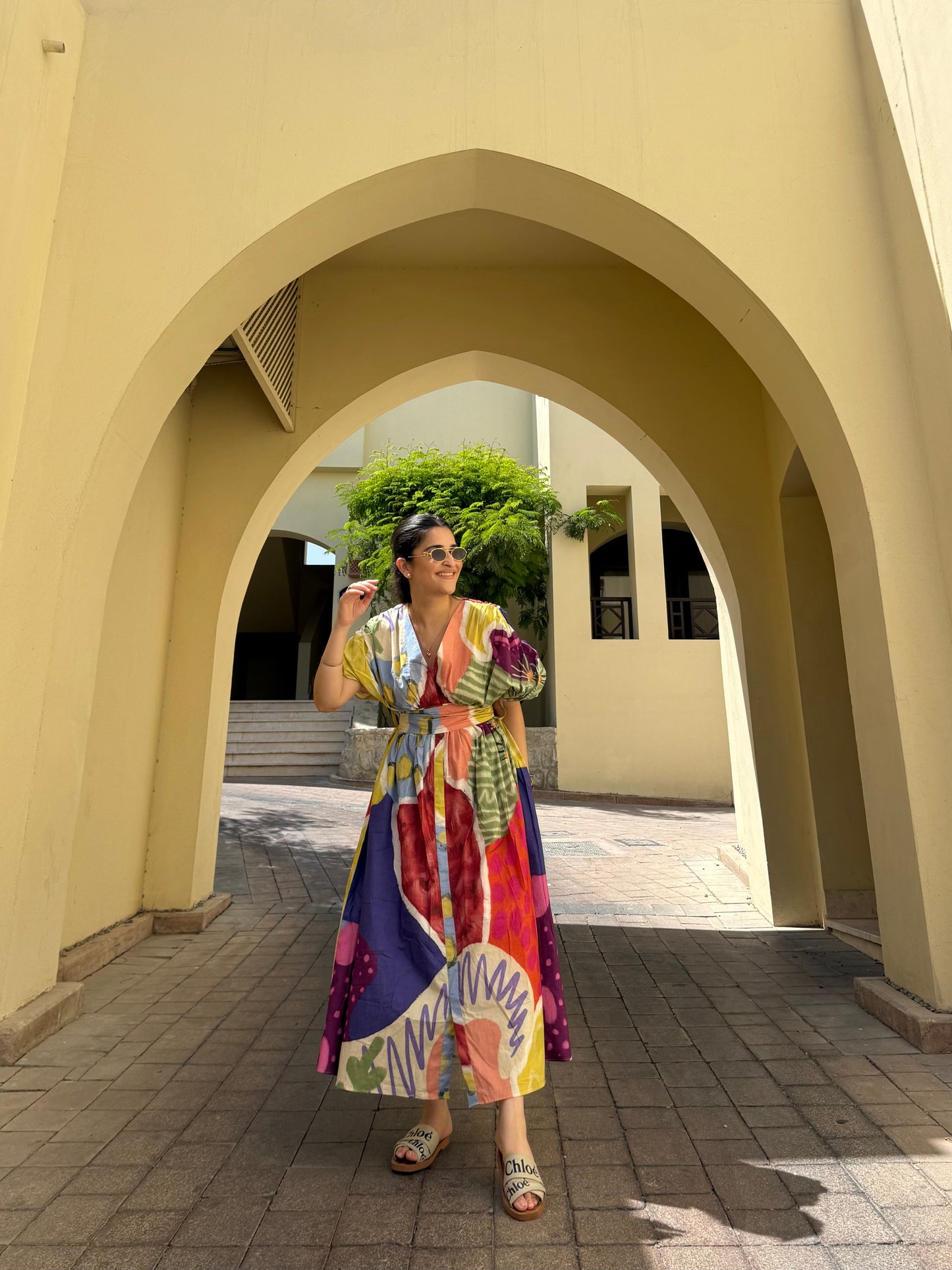 Juno Dress in Florentine Mosaic Print