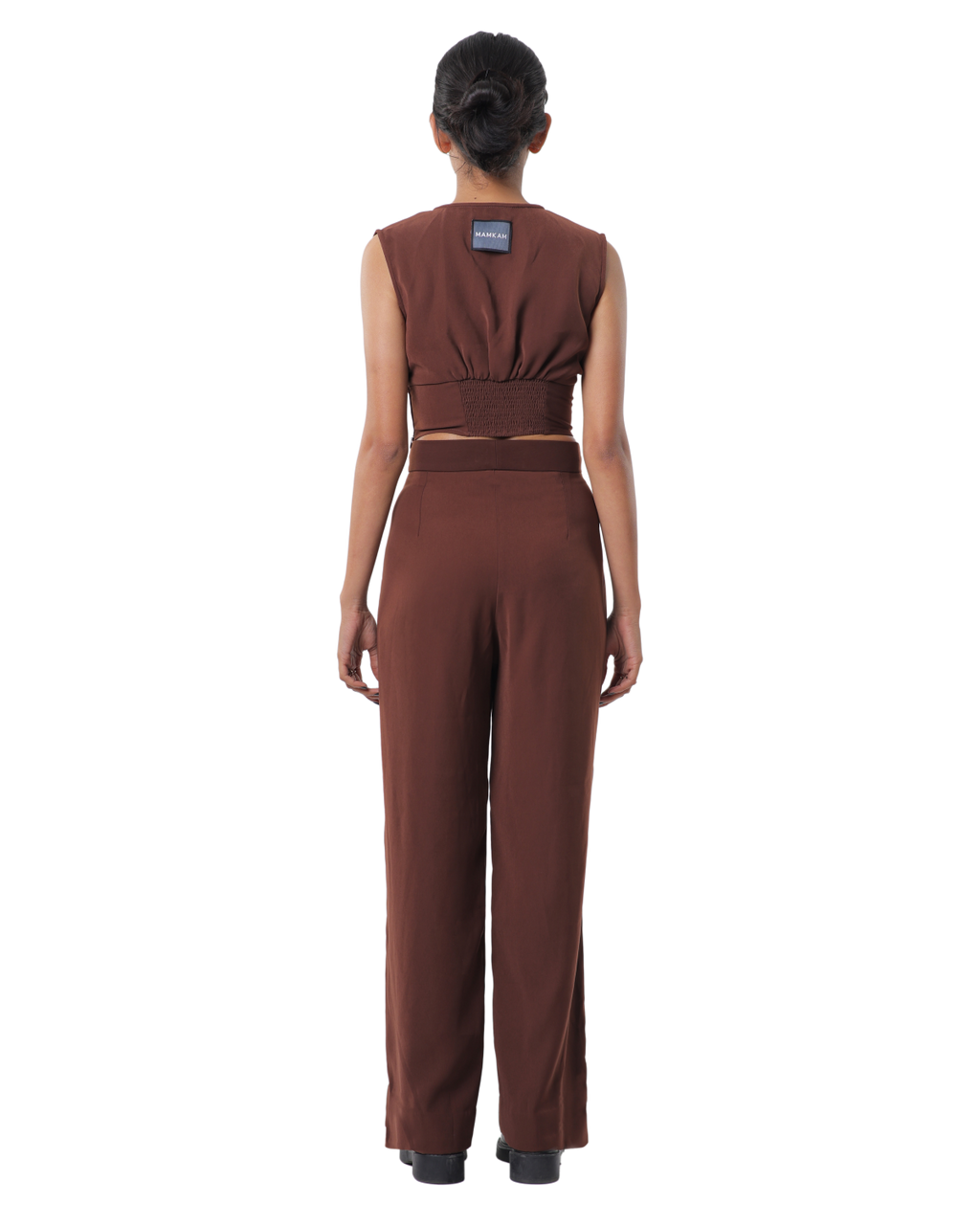 Affair Corset With High Waisted Pants - Brown