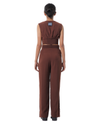 Affair Corset With High Waisted Pants - Brown