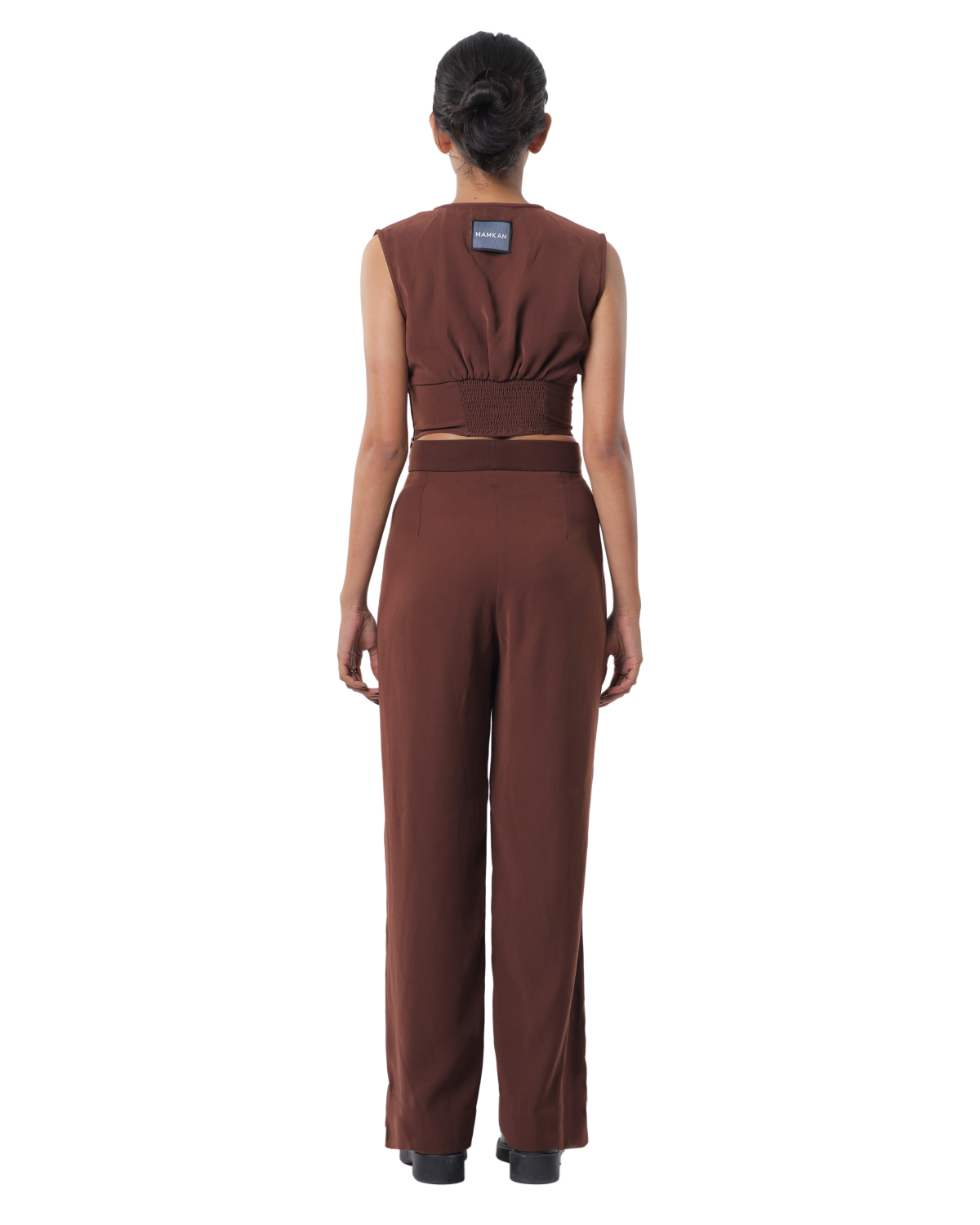 Affair Corset With High Waisted Pants - Brown