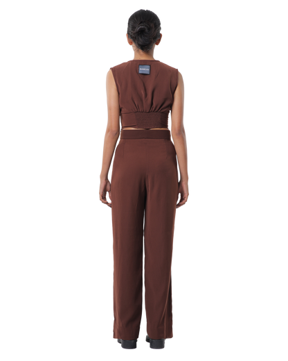 High Waisted Pants - Brown