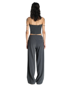 Bunny Ears Corset With Angle Fly Pants - Dark Grey