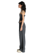 Bunny Ears Corset With Angle Fly Pants - Dark Grey