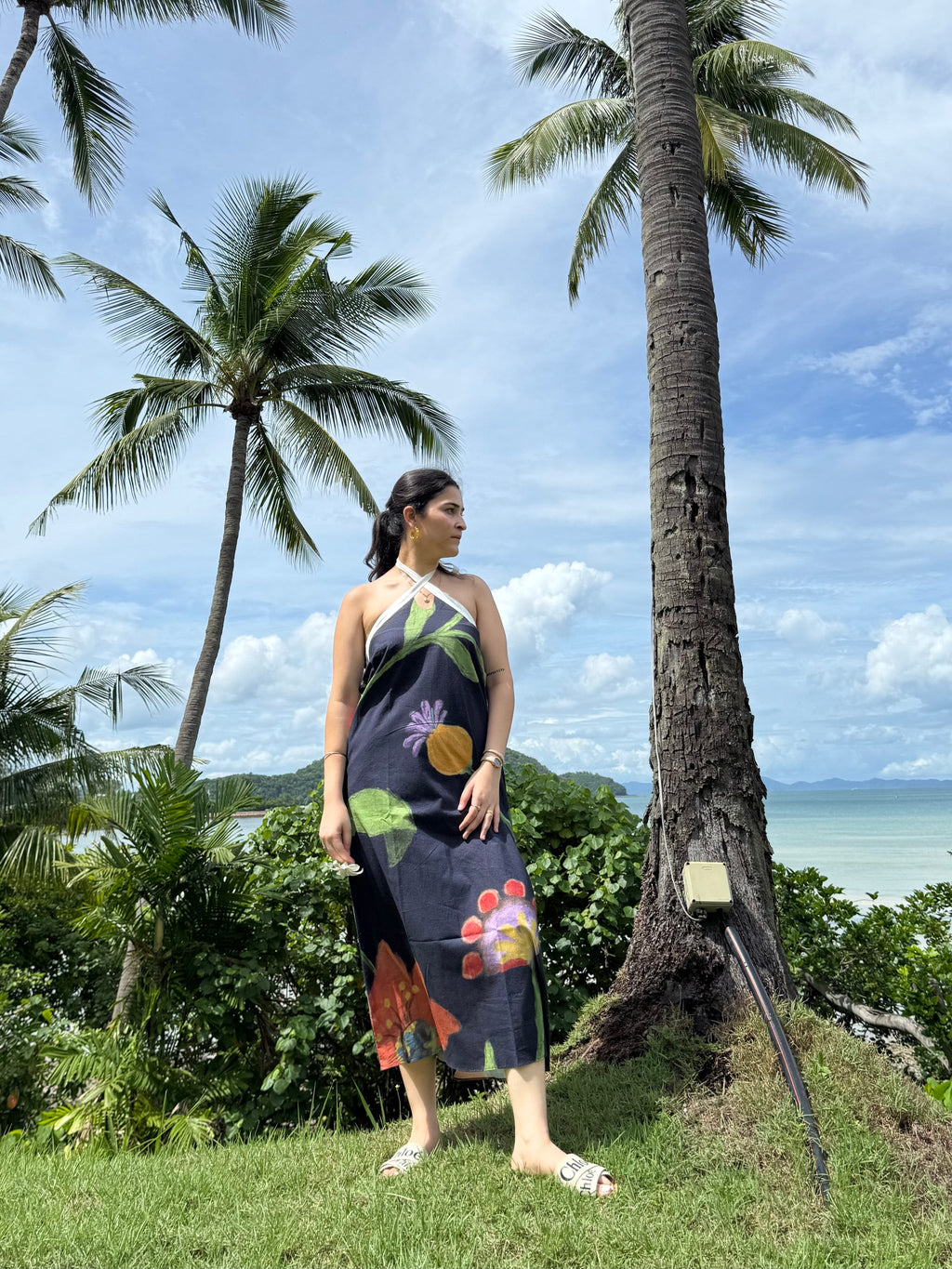 Celia Dress in Sorrento Bloom (Endless Blue)