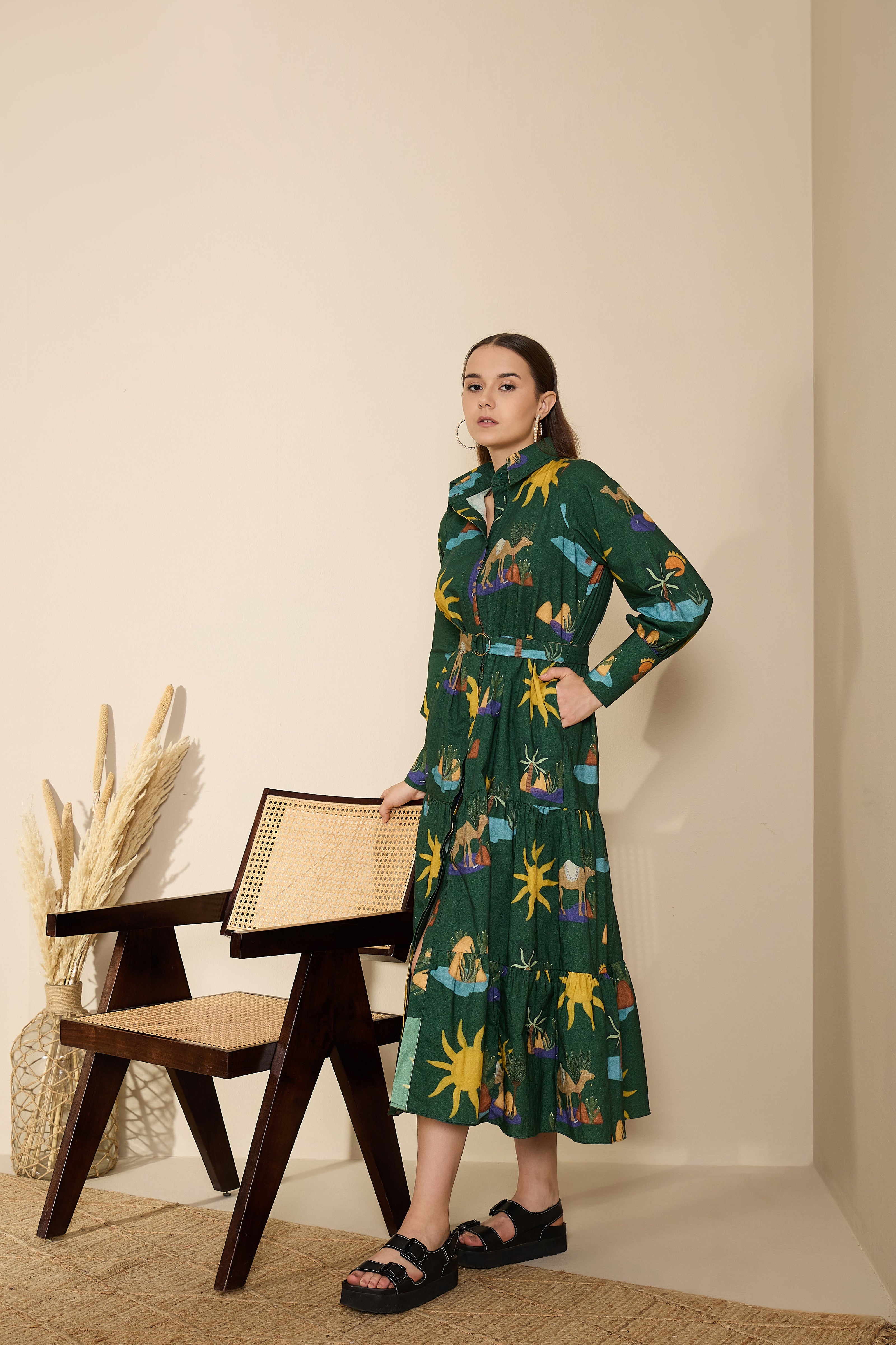 Riviera in Hidden Spring Print (Green)