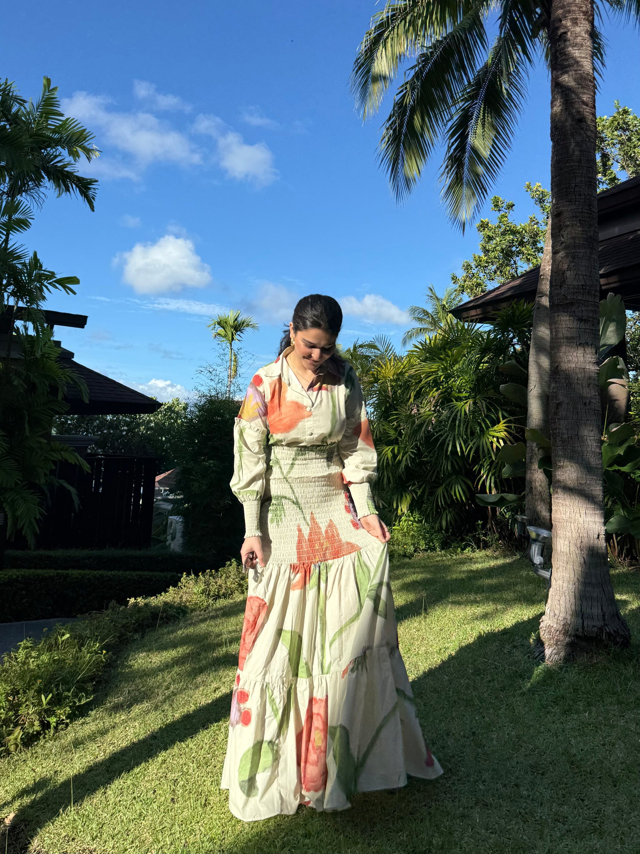 Azzurra Dress in Sorrento Bloom Print (Butter Yellow)