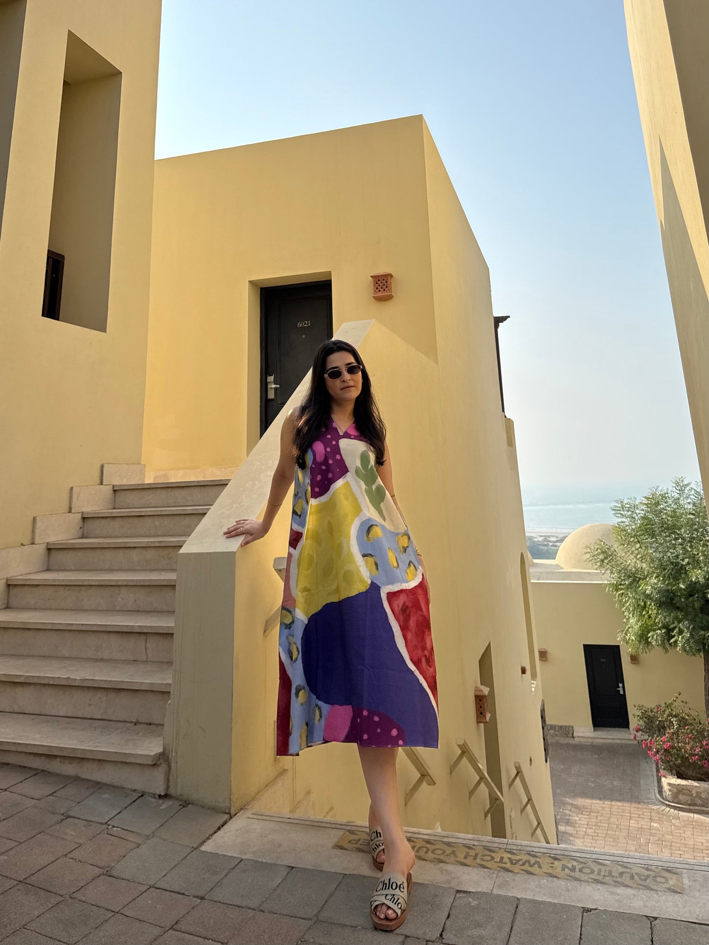 Hibiscus Dress in Florentine Mosaic Print