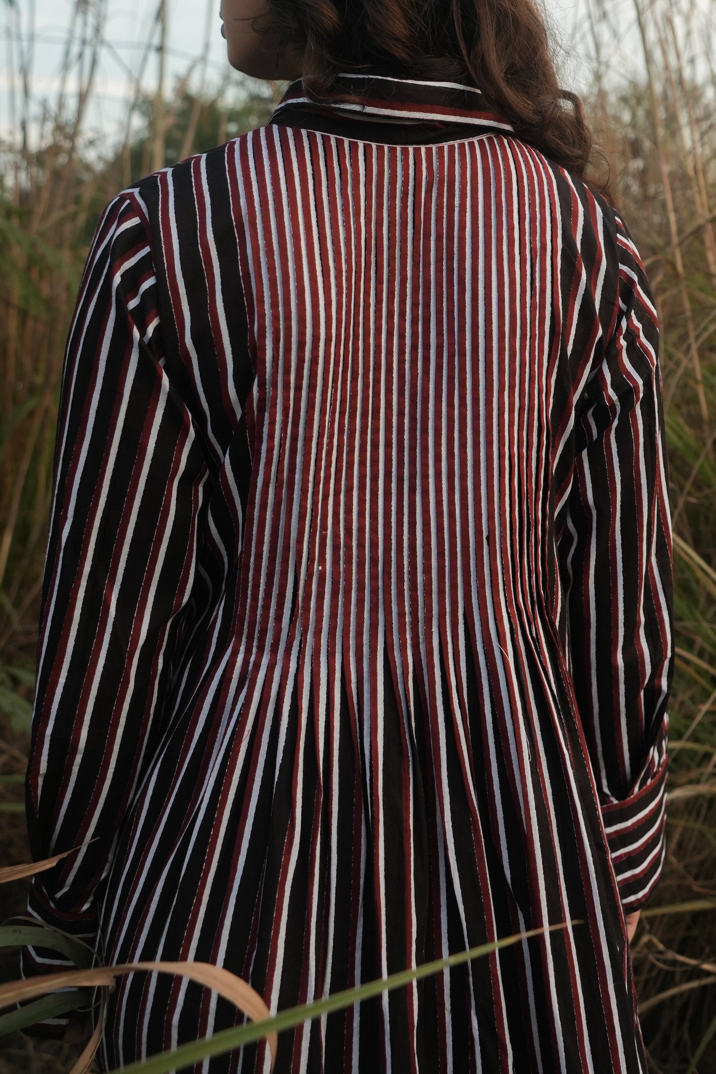 Akari Striped Dress - Black