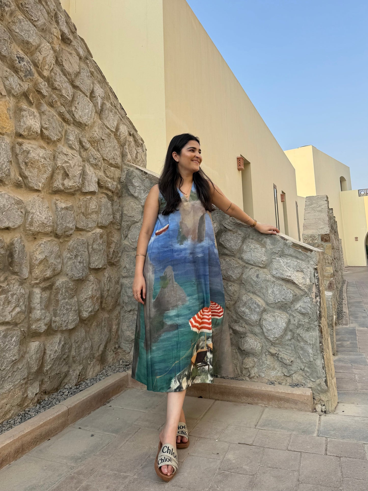 Hibiscus Dress in Capri Coast Print