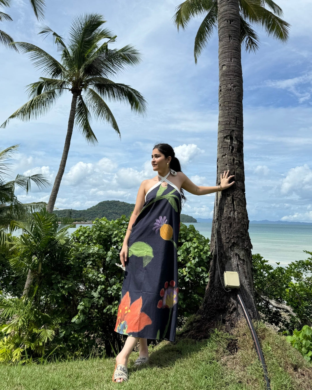 Celia Dress in Sorrento Bloom (Endless Blue)