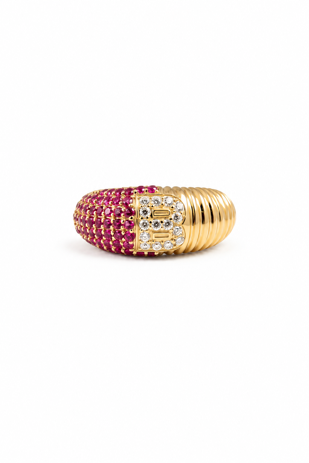 Half & Half Letter Ring