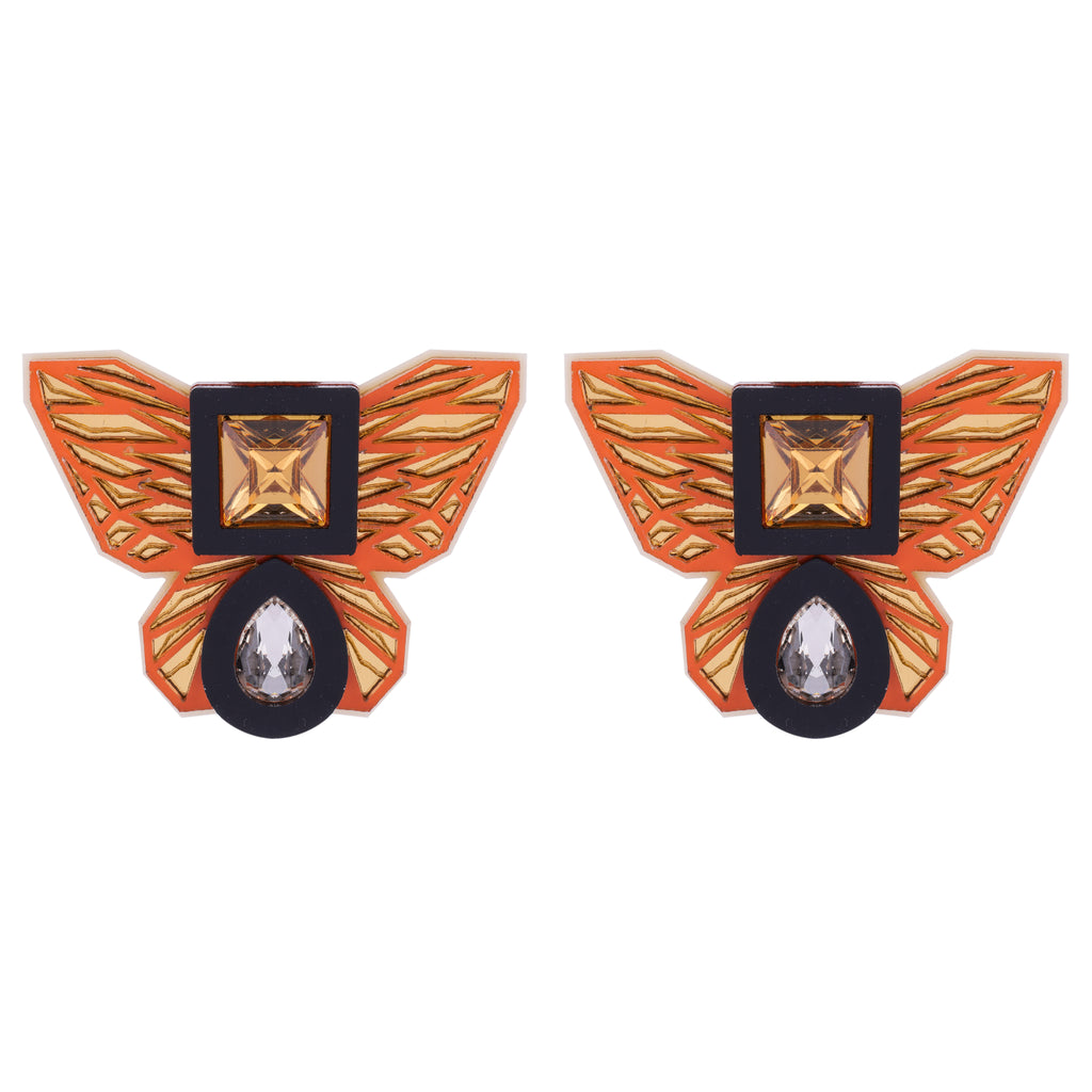 BUTTERFLY STUDS IN PEACH
