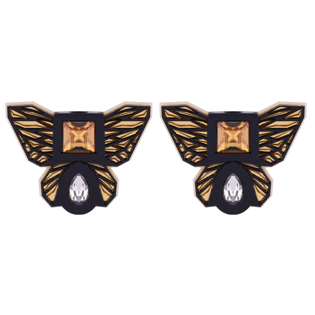 BUTTERFLY STUDS IN BLACK