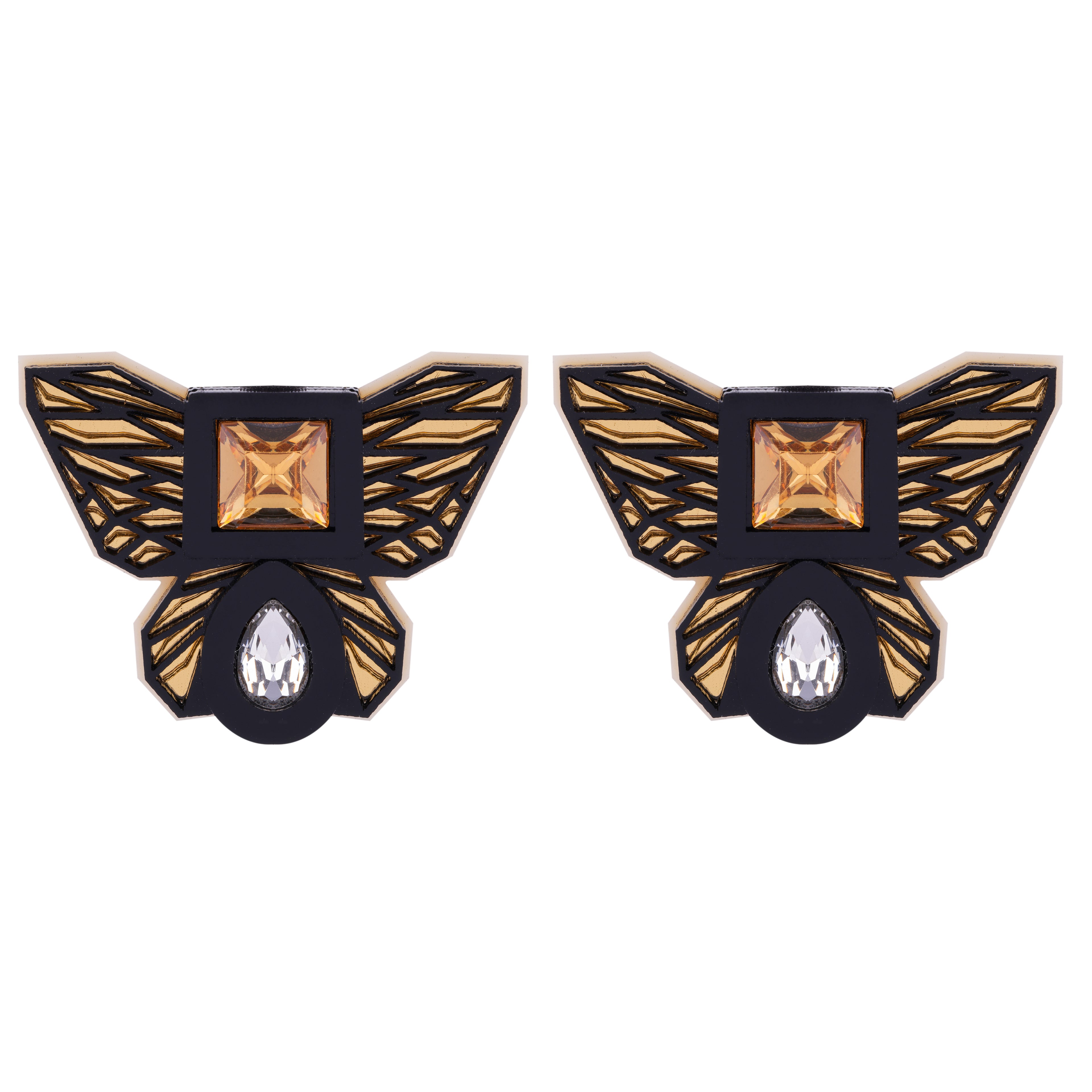 BUTTERFLY STUDS IN BLACK