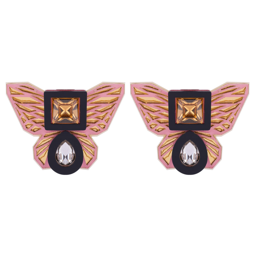 BUTTERFLY STUDS IN PINK