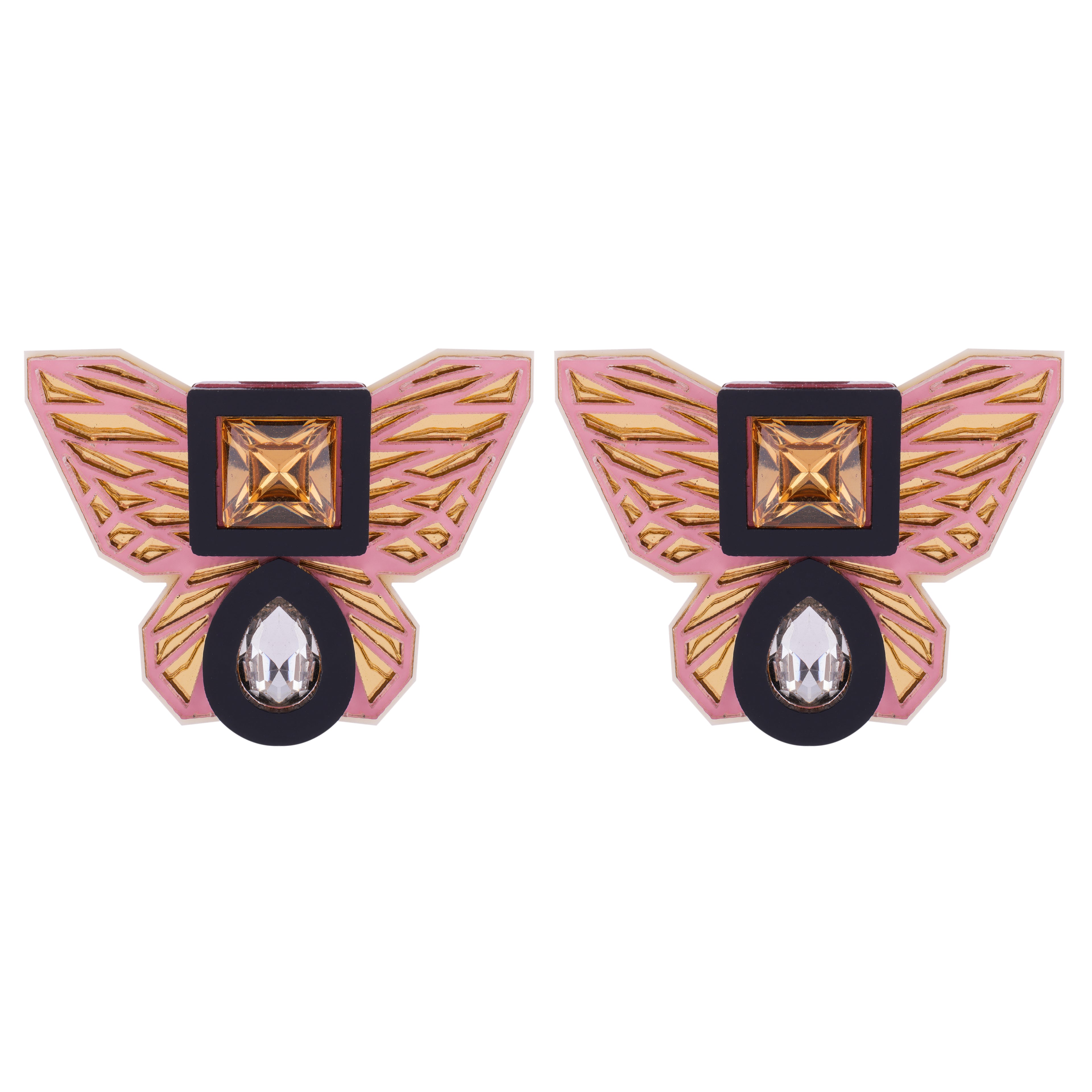 BUTTERFLY STUDS IN PINK