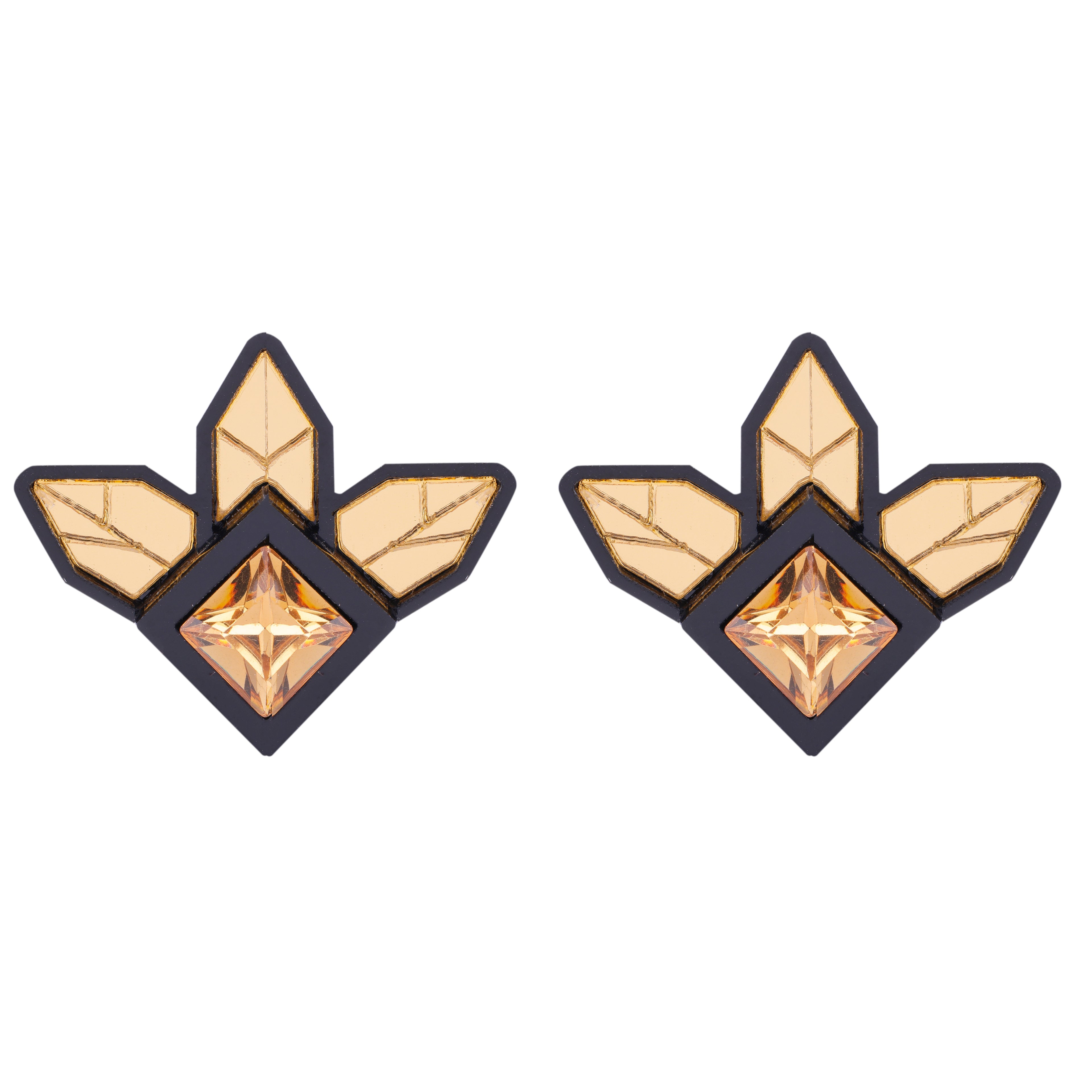 TRILLIUM STUDS IN BLACK