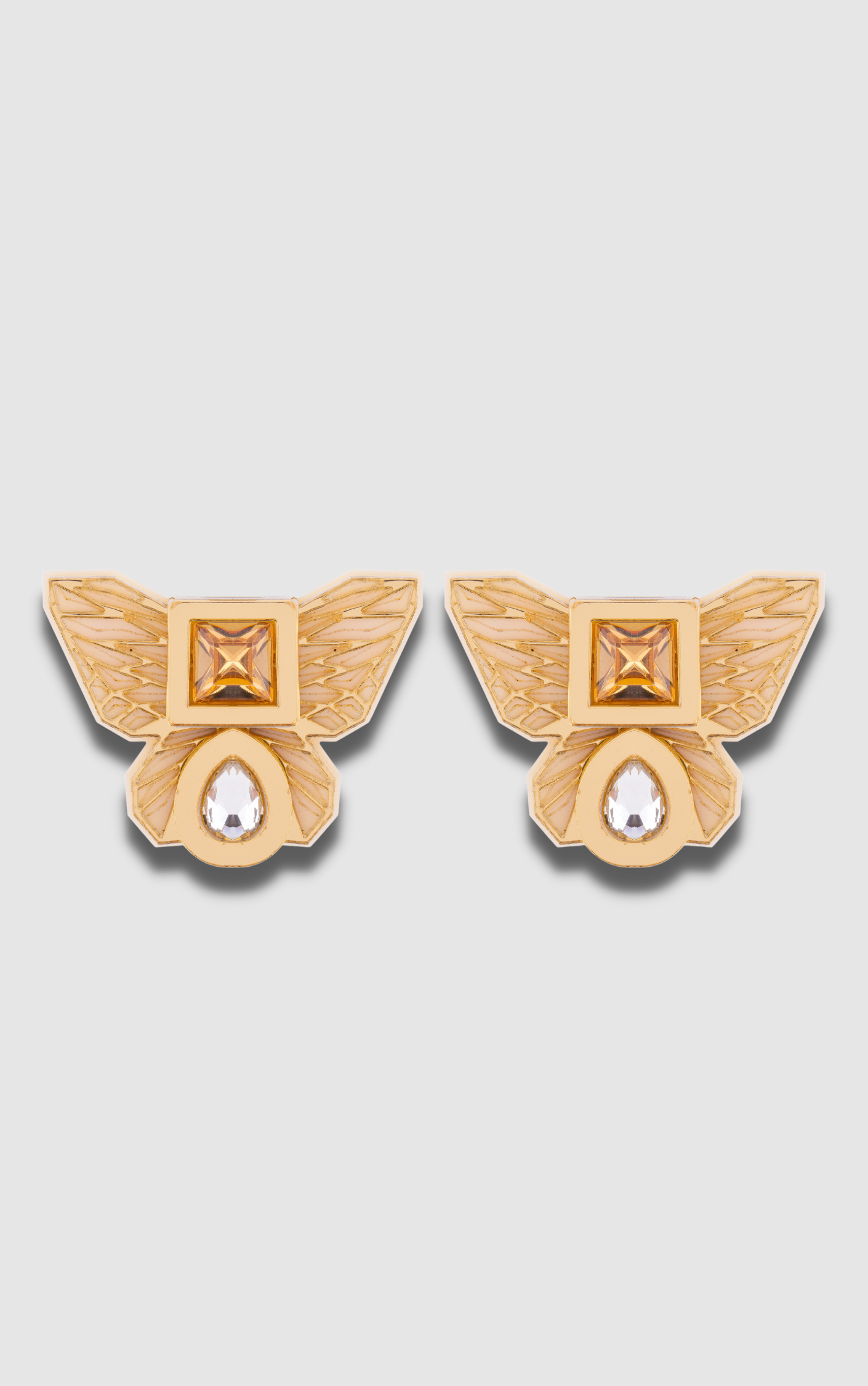 BUTTERFLY STUDS IN CREME