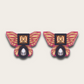 BUTTERFLY STUDS IN MAJENTA