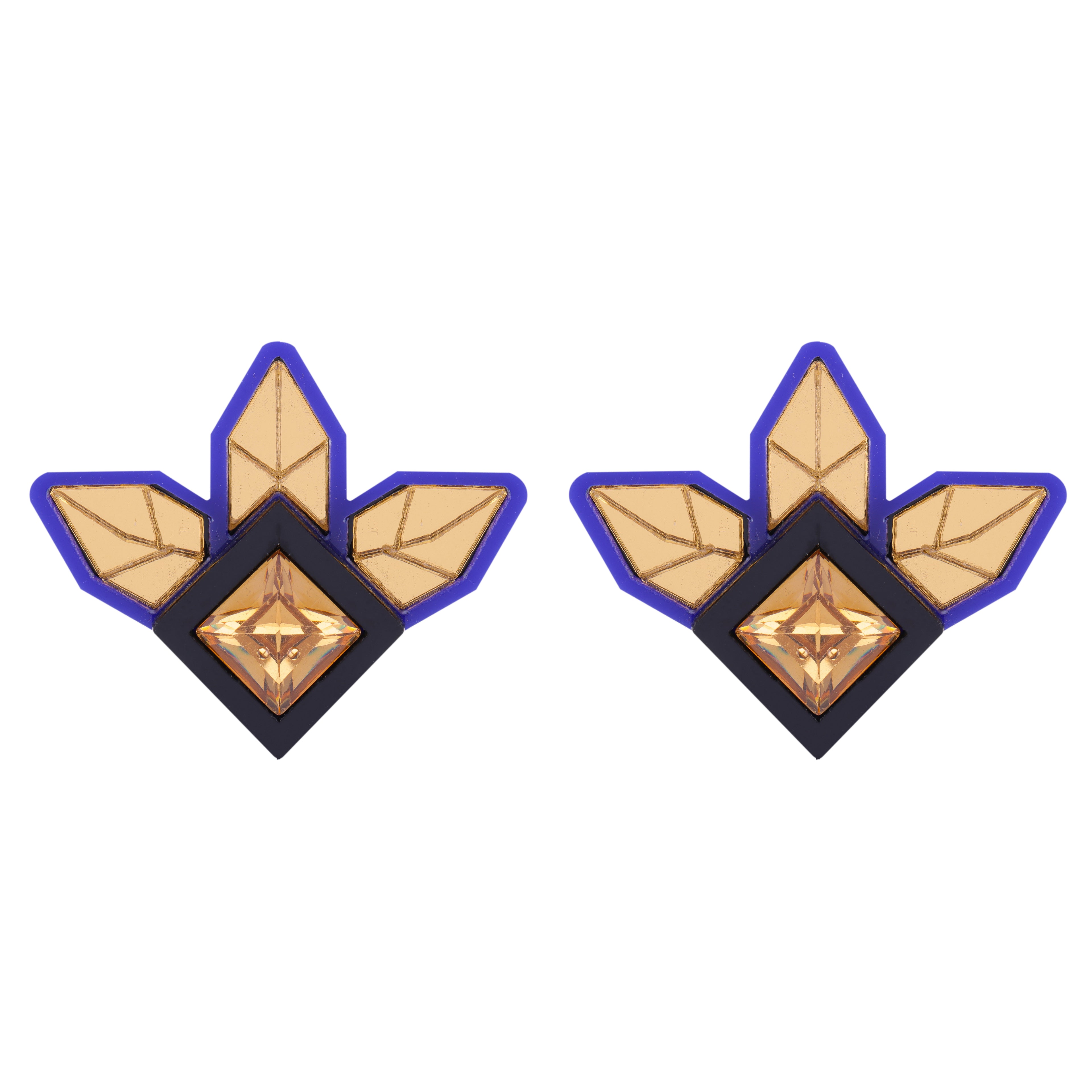 TRILLIUM STUDS IN COBALT BLUE