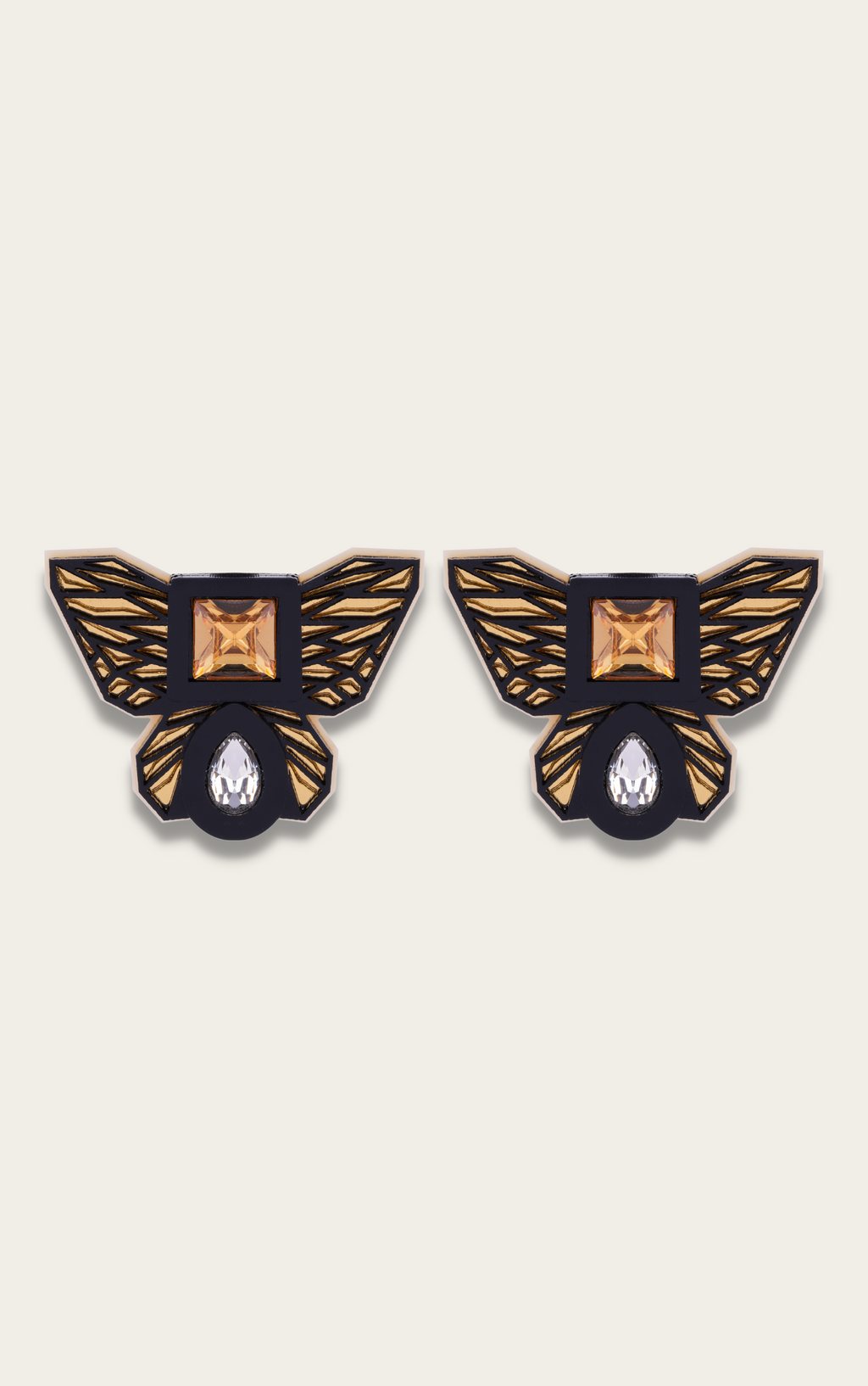BUTTERFLY STUDS IN BLACK