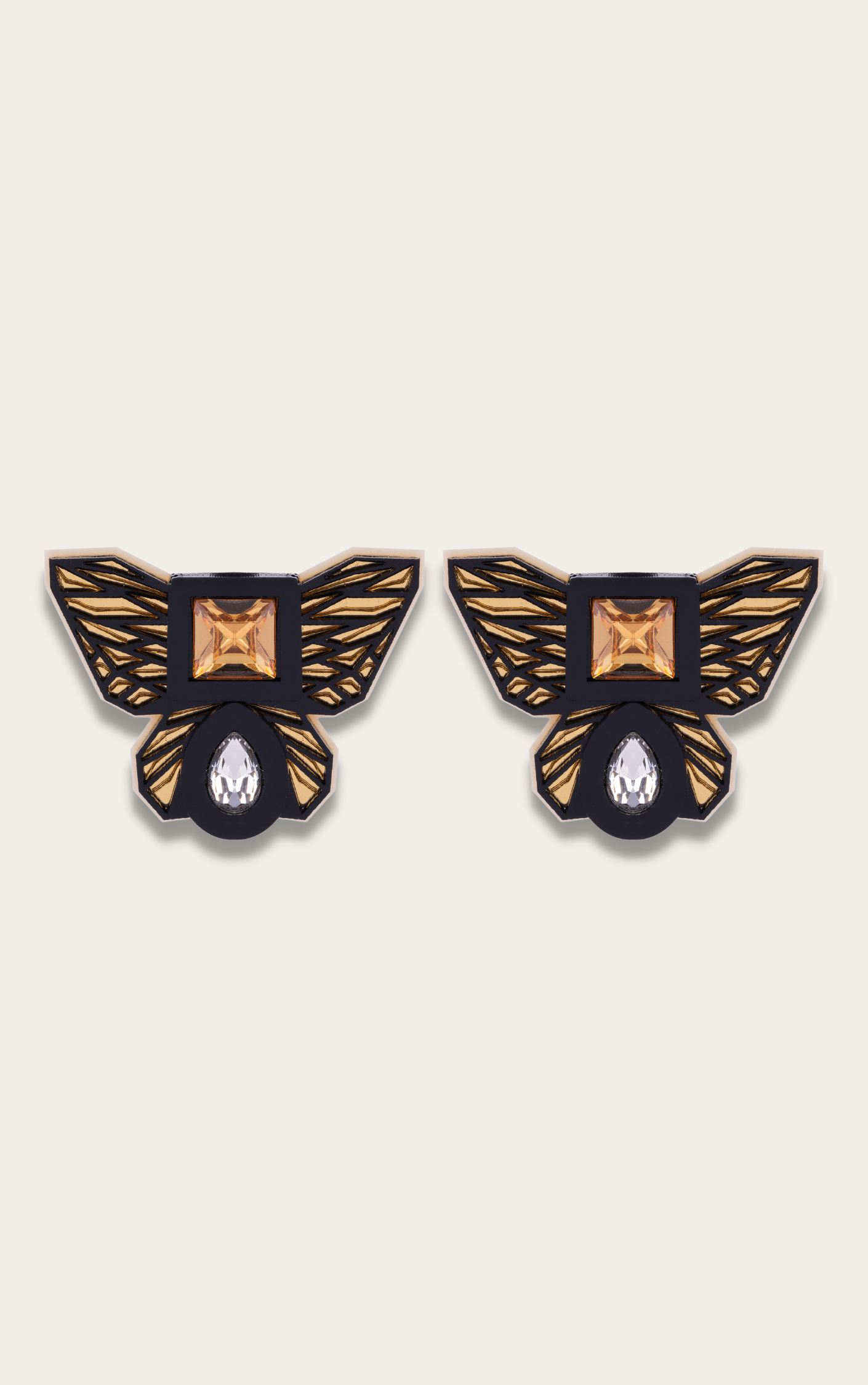 BUTTERFLY STUDS IN BLACK