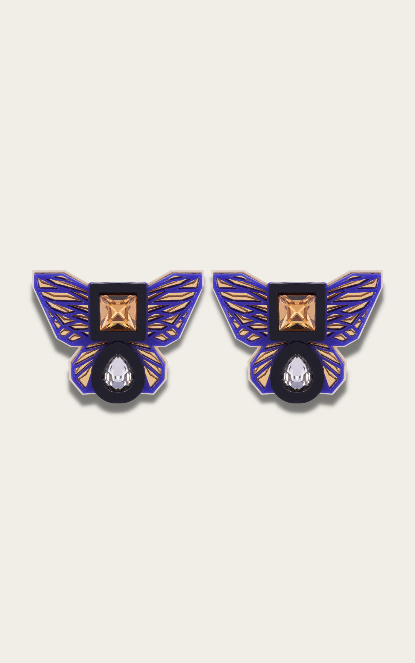 BUTTERFLY STUDS IN COBALT BLUE