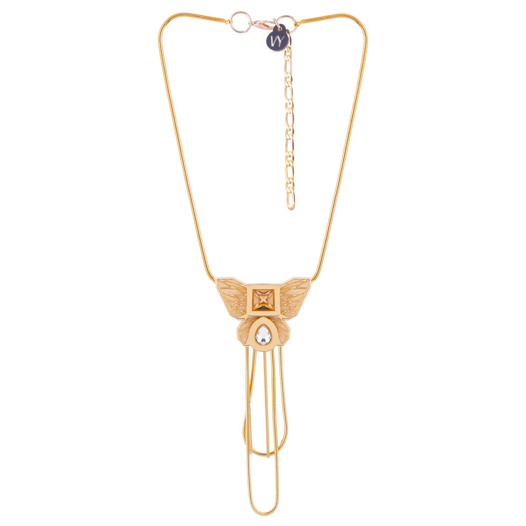 THE BUTTERFLY NECKLACE IN CREME
