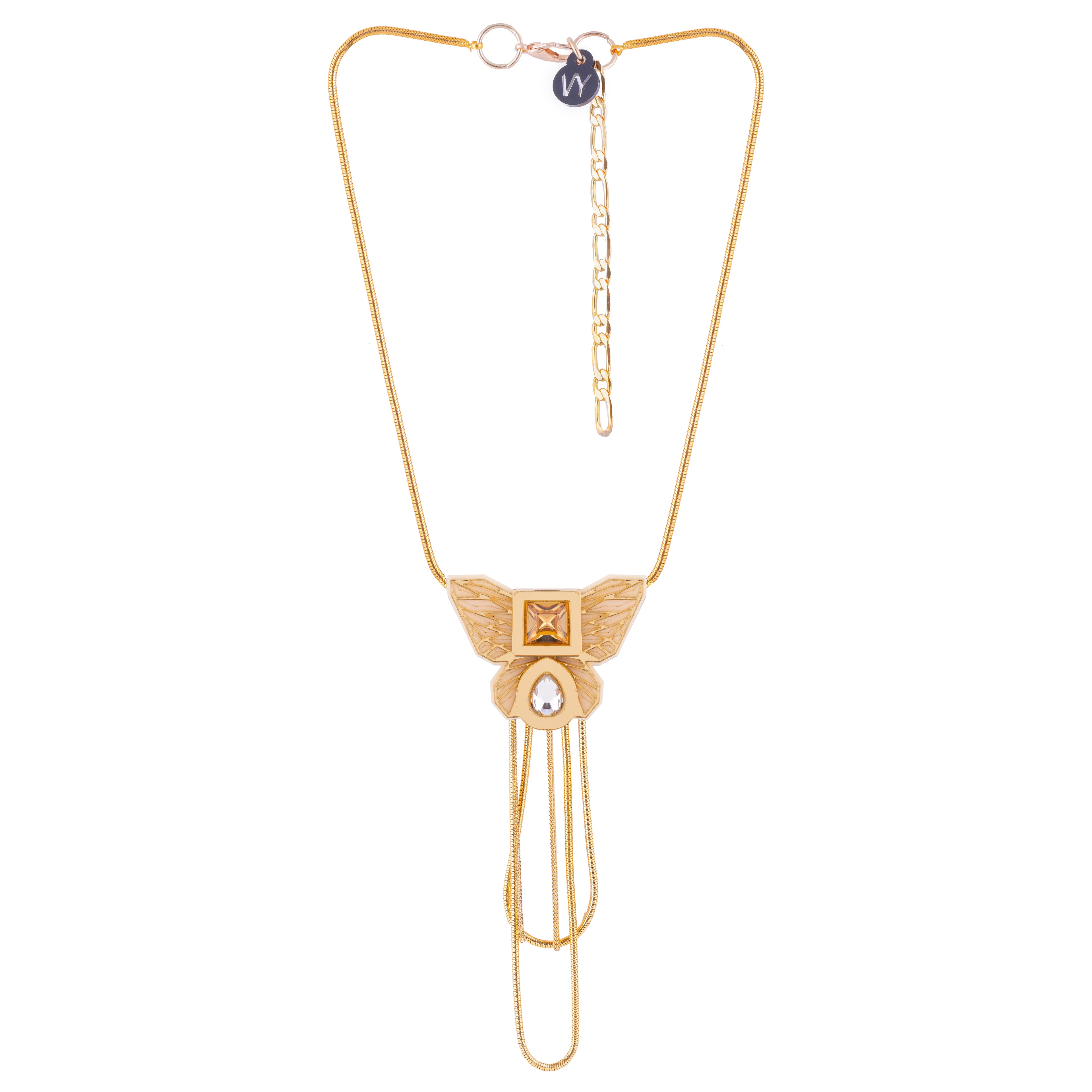 THE BUTTERFLY NECKLACE IN CREME