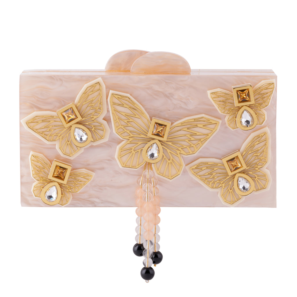 THE CREME BUTTERFLY CLUTCH