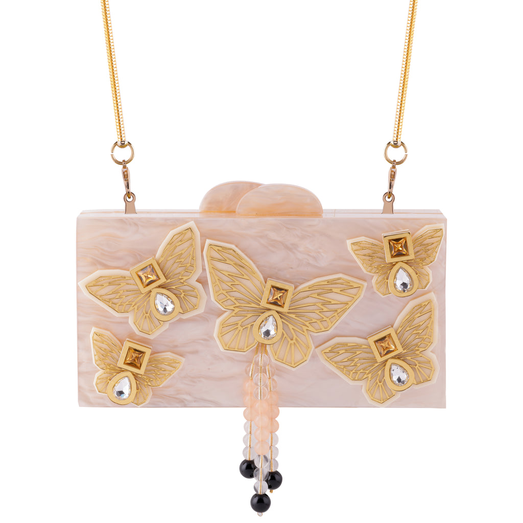 THE CREME BUTTERFLY CLUTCH