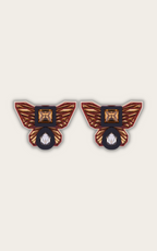 BUTTERFLY STUDS IN BROWN