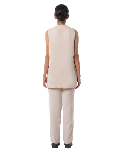 Dot Dress With Pants - Cream