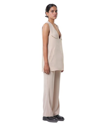 Dot Dress With Pants - Cream