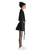 Box Swirl Skirt With Unfinished Cropped Blazer - Dark Grey