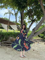 Selene Dress in Sorrento Bloom Print (Endless Blue)