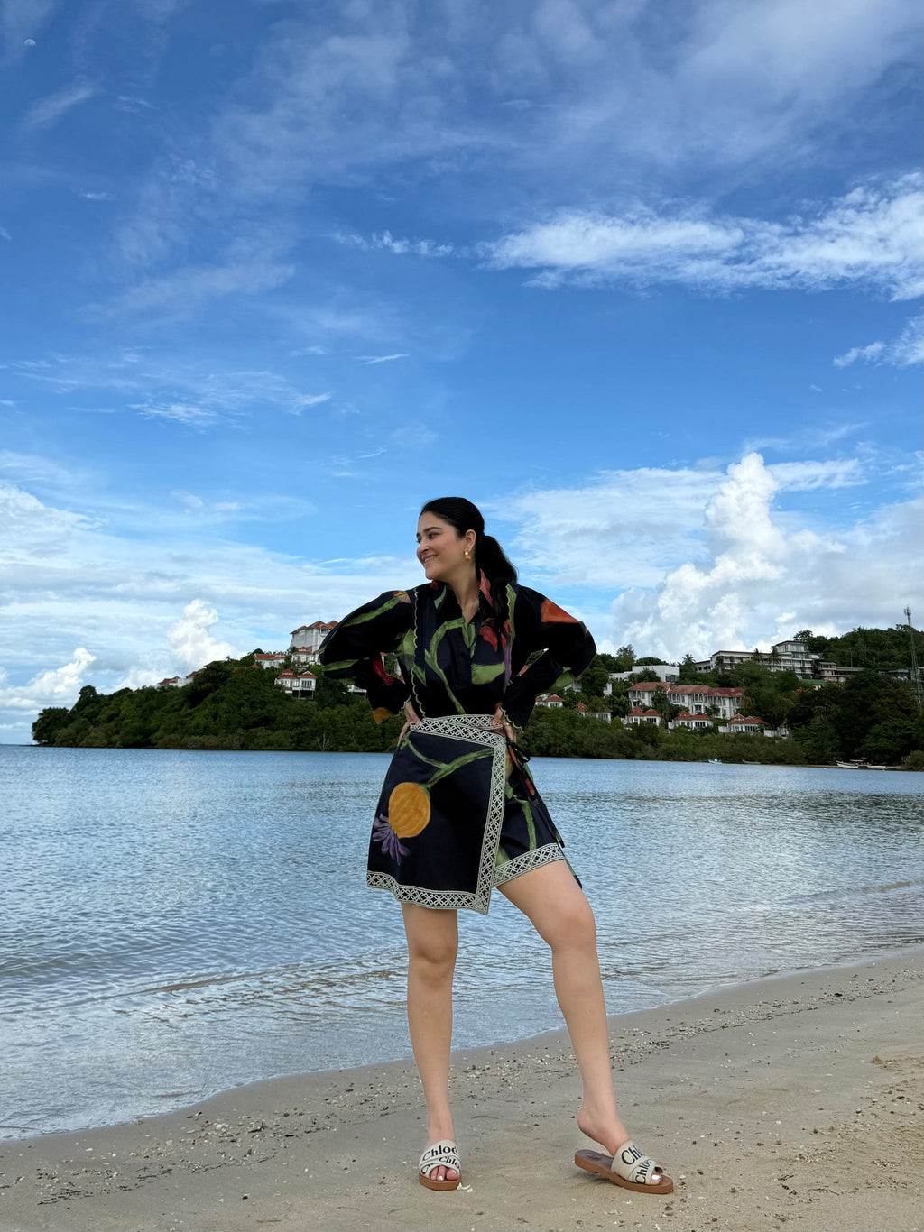 Sahara Set in Sorrento Bloom Print (Endless Blue)