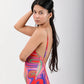 Low Back One Piece Swimsuit - Candy Wave