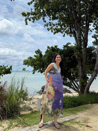 Hibiscus Dress in Coastal Serenade Print