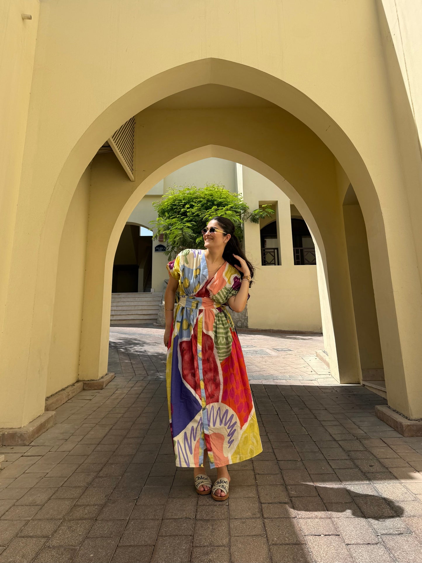 Juno Dress in Florentine Mosaic Print