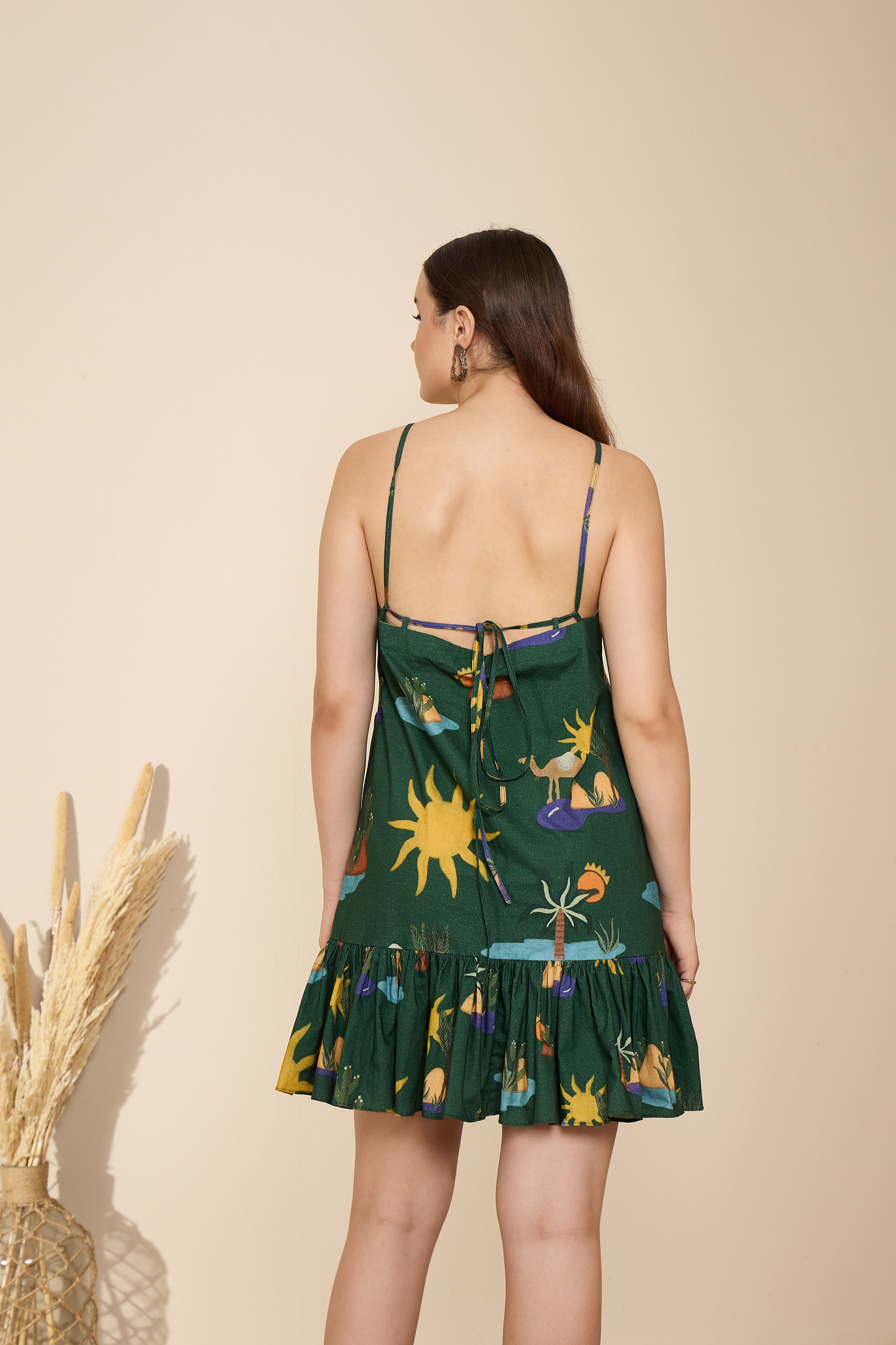 Ember Dress in Hidden Spring Print (Green)