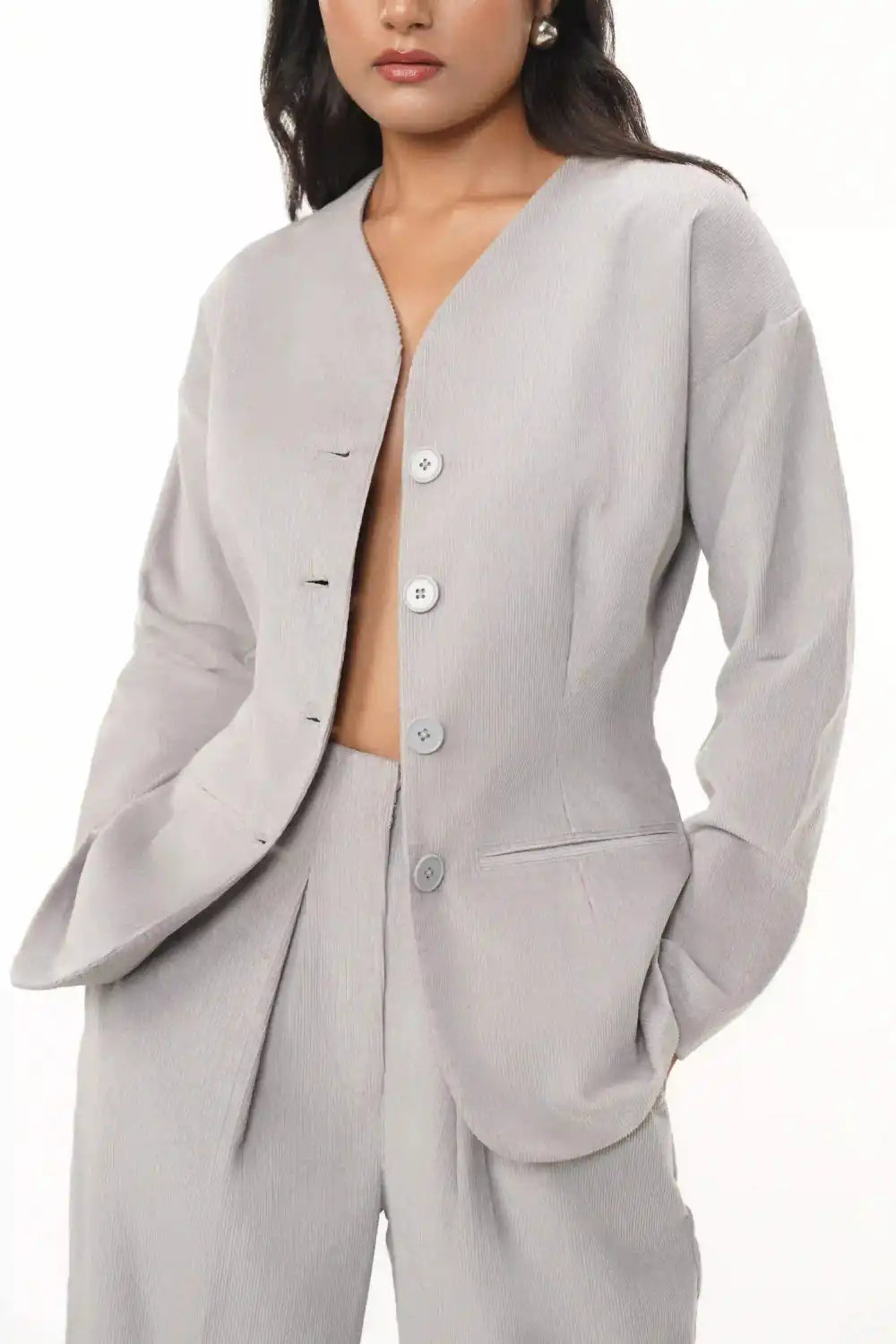 Mona L.Grey Cordoury Jacket