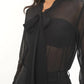 Tux Black Georgette Shirt