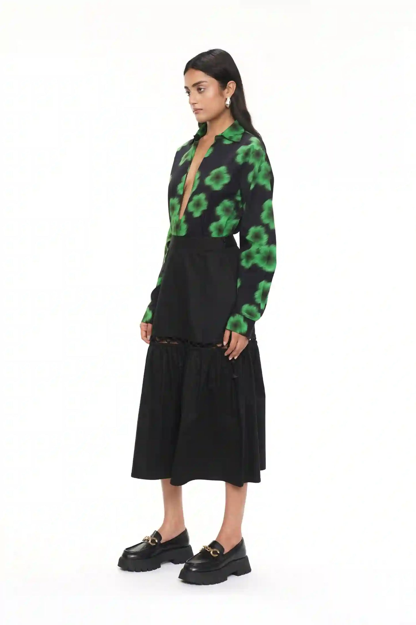 Aria Black Cotton Skirt