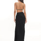 Ari Black Banana Crepe Cotton Twill Skirt